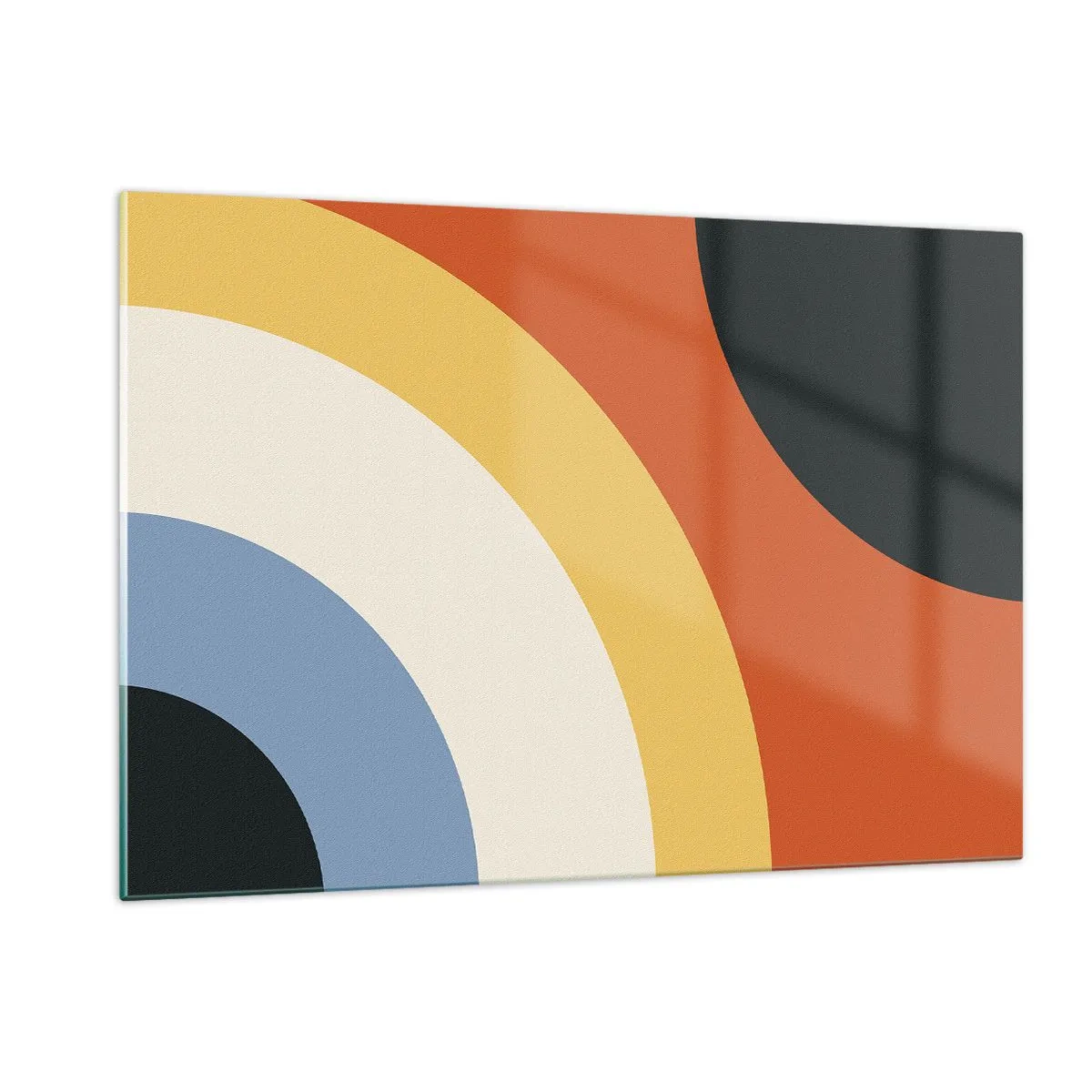 Impression sur verre - Image sur verre - Arcs colorés abstraits sur un fond de verre - 120x80cm - Vers son soi - Décoration murale moderne pour le salon et la chambre ARTTOR