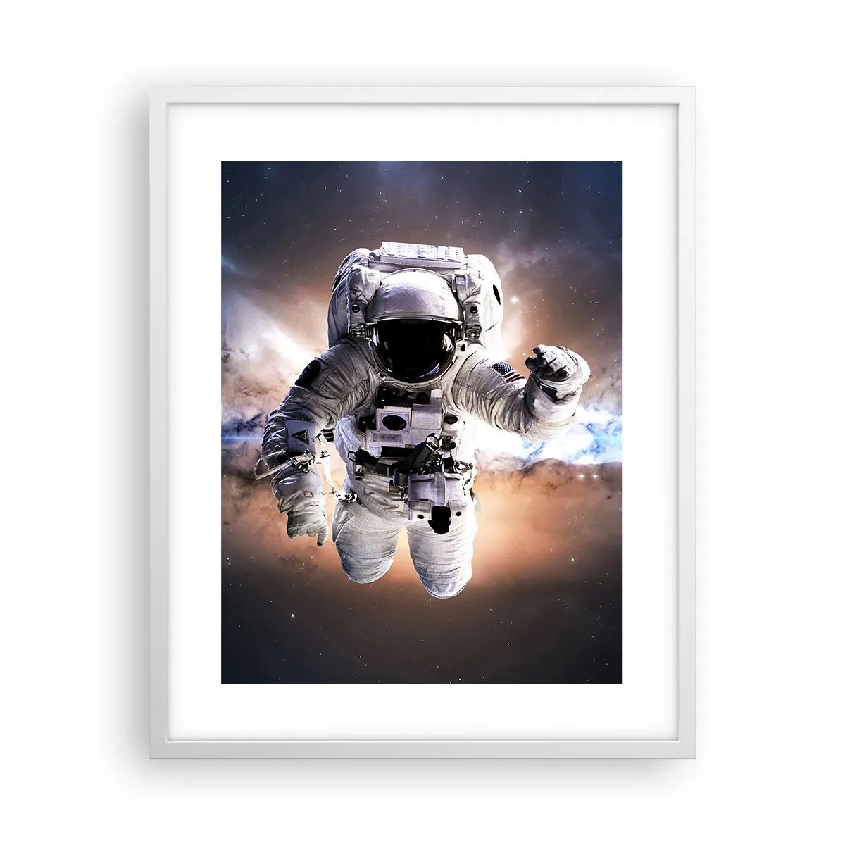 Affiche dans un cadre blanc - Poster - Salutations de l'espace - 40x50 cm