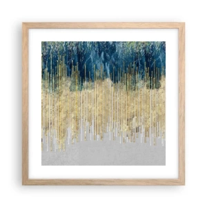 Affiche dans un chêne clair - Poster - Bordure dorée - 40x40 cm