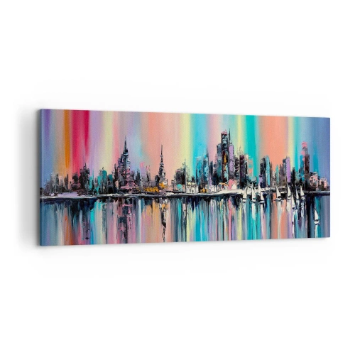 Impression sur toile - Image sur toile - Noyé par la lumière de la nuit - 100x40 cm