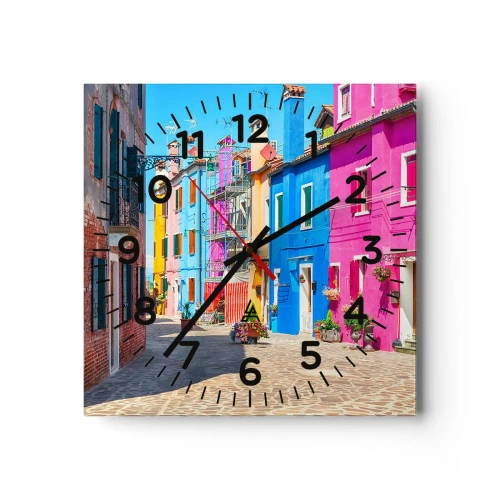 Horloge murale - Pendule murale - Ville "Sous les perroquets" - 30x30 cm