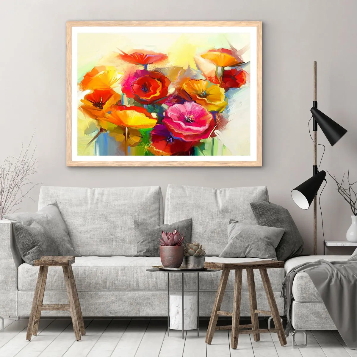 Affiche dans un chêne clair - Poster - Pas seulement rouge - 70x50 cm