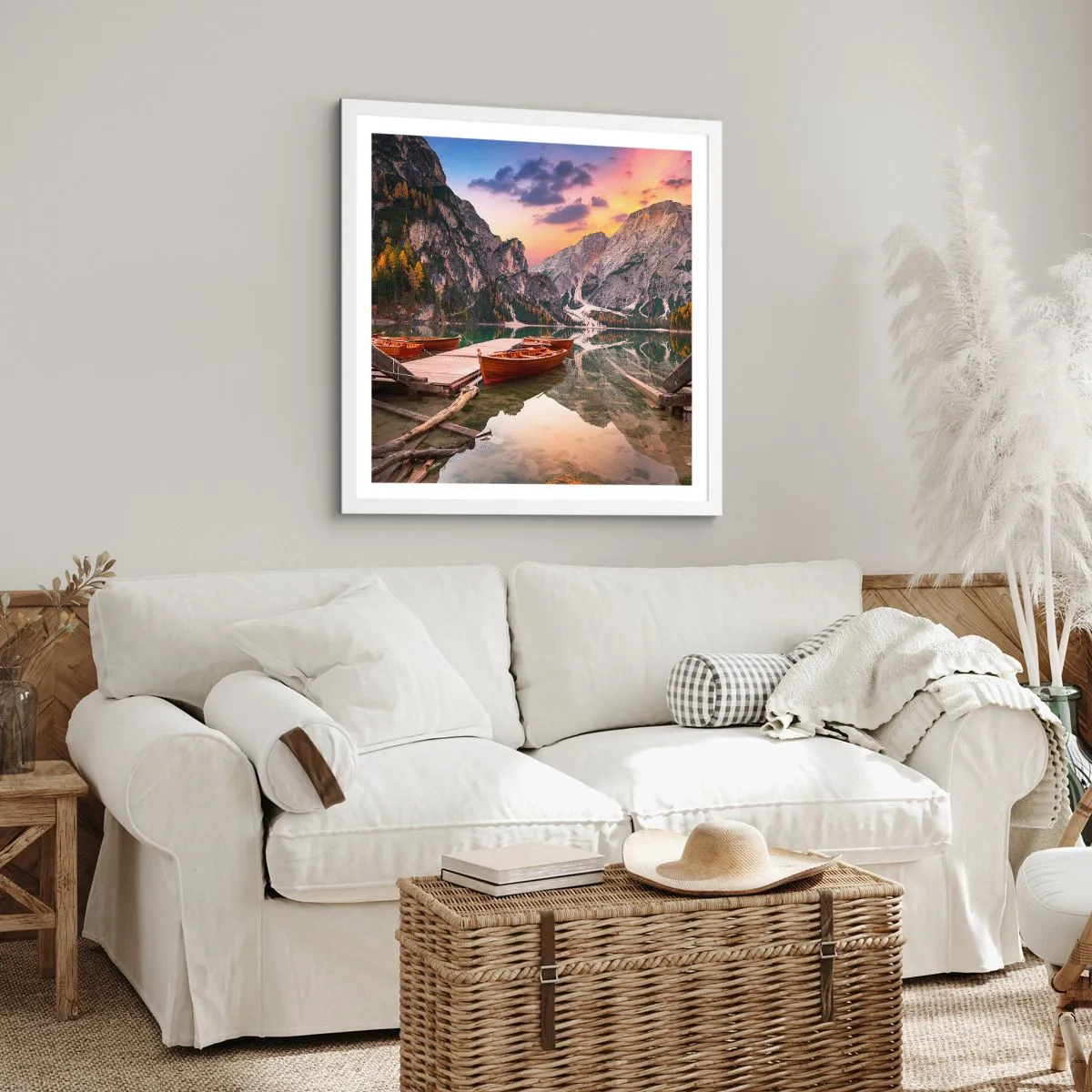 Affiche dans un cadre blanc - Poster - Promesse du jour - 40x40 cm