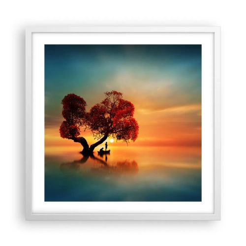 Affiche dans un cadre blanc - Poster - Plénitude et éloignement sans monde - 50x50 cm