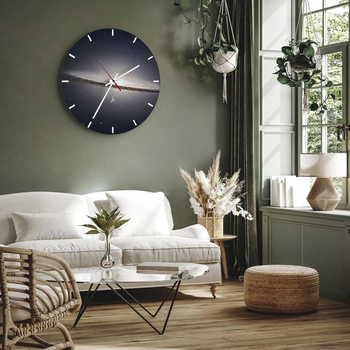Horloge murale - Pendule murale - Vue d'une galaxie spirale dans l'espace - 30x30cm - Il y a bien longtemps, dans une galaxie très lointaine… - Décoration murale moderne pour le salon, la cuisine et la chambre ARTTOR