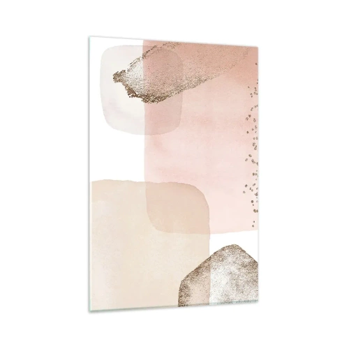 Impression sur verre - Image sur verre - Taches pastel avec éléments dorés - 80x120cm - Regard à travers la couleur - Décoration murale moderne pour le salon et la chambre ARTTOR