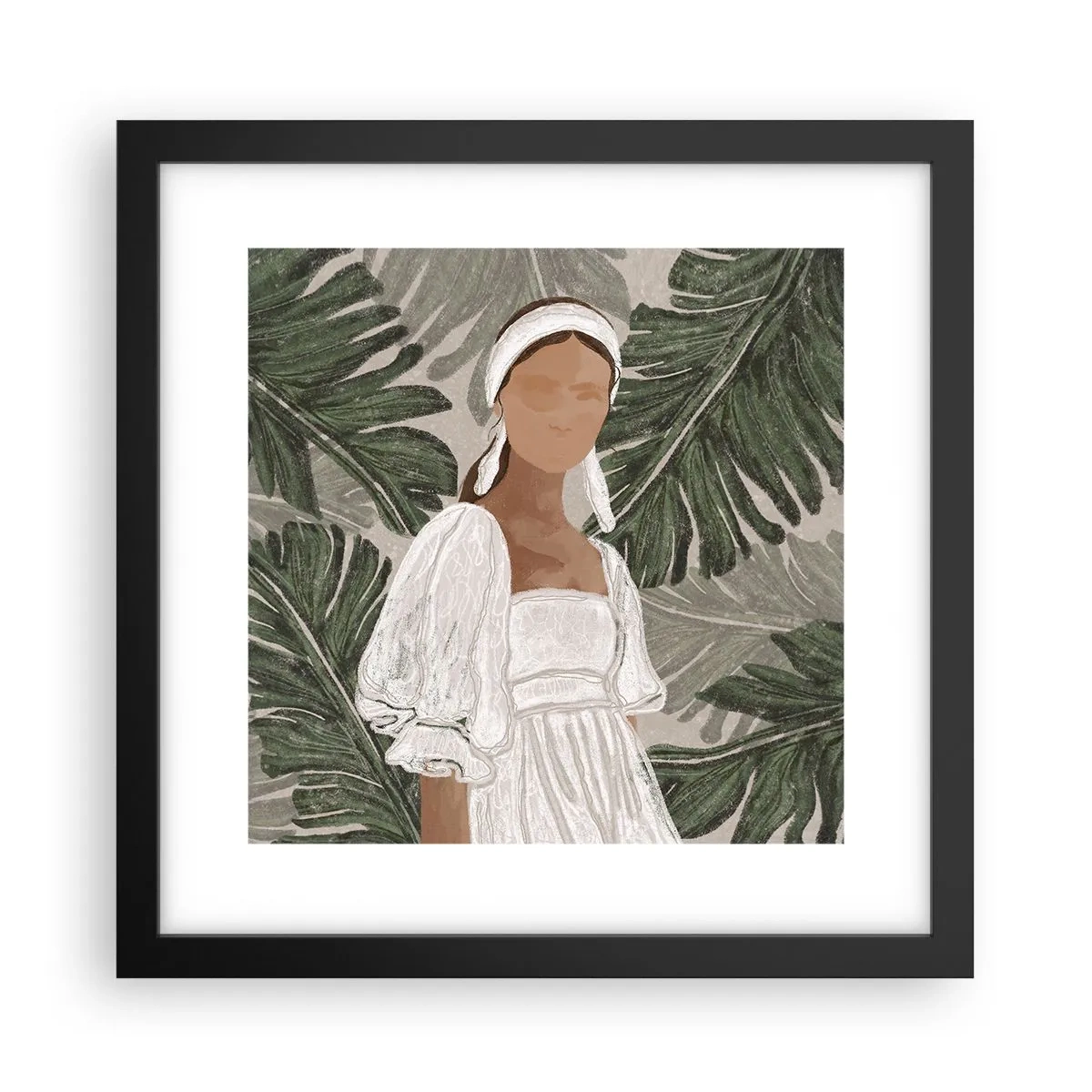 Affiche dans un cadre noir - Poster - Portrait exotique - 30x30 cm