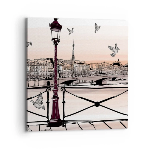 Impression sur toile - Image sur toile - Sur les toits de Paris - 70x70 cm