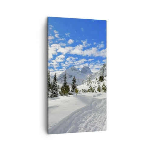 Impression sur toile - Image sur toile - Dans la neige et au soleil - 45x80 cm