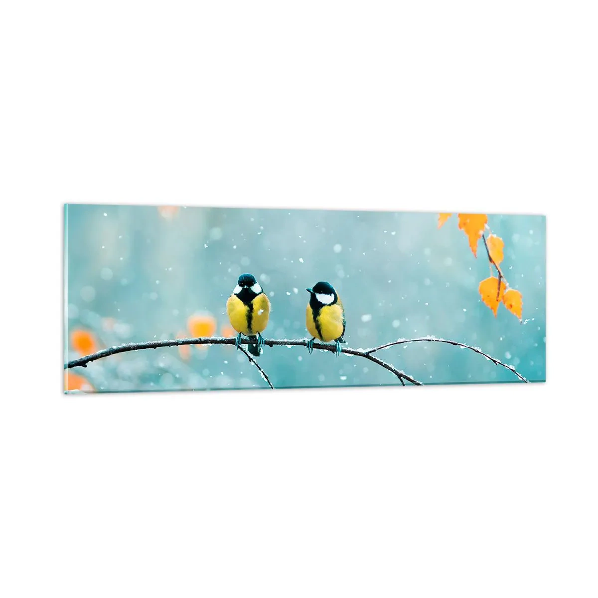 Impression sur verre - Image sur verre - Potins d'oiseaux - 90x30 cm