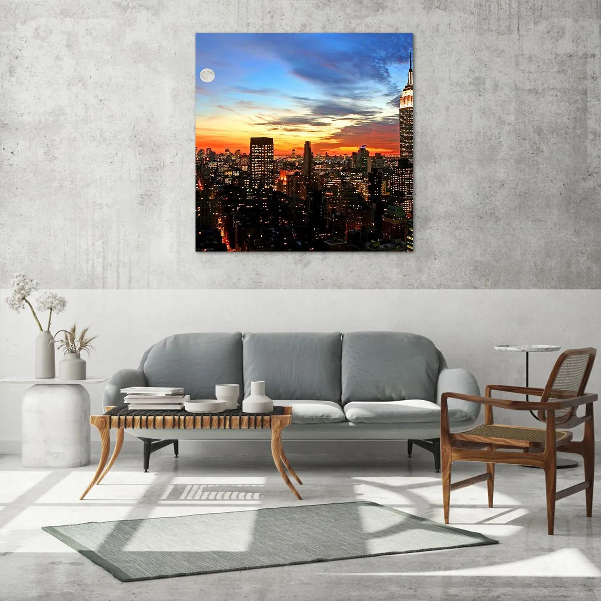 Impression sur verre - Image sur verre - Nuit américaine lumineuse - 40x40 cm