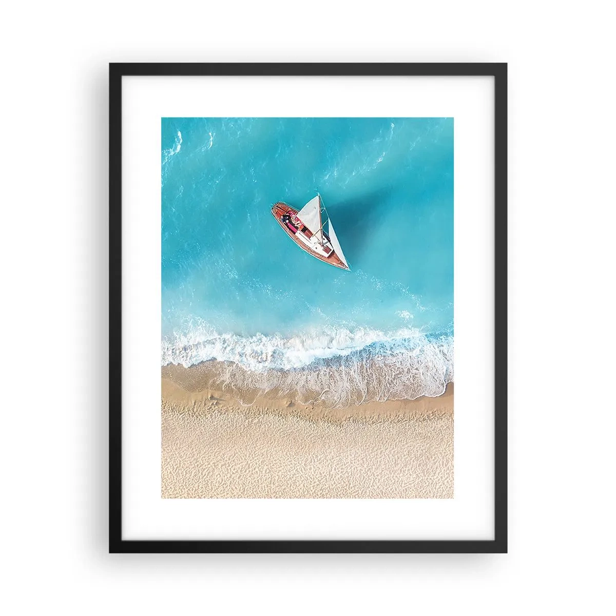 Affiche dans un cadre noir - Poster - A la frontière de l'azur et de l'or - 40x50 cm