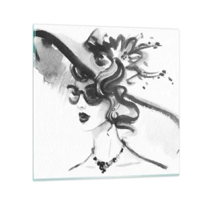 Impression sur verre - Image sur verre - Une dame de caractère - 30x30 cm