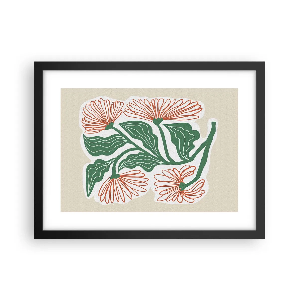 Affiche dans un cadre noir - Poster - Folk et moderne - 40x30 cm
