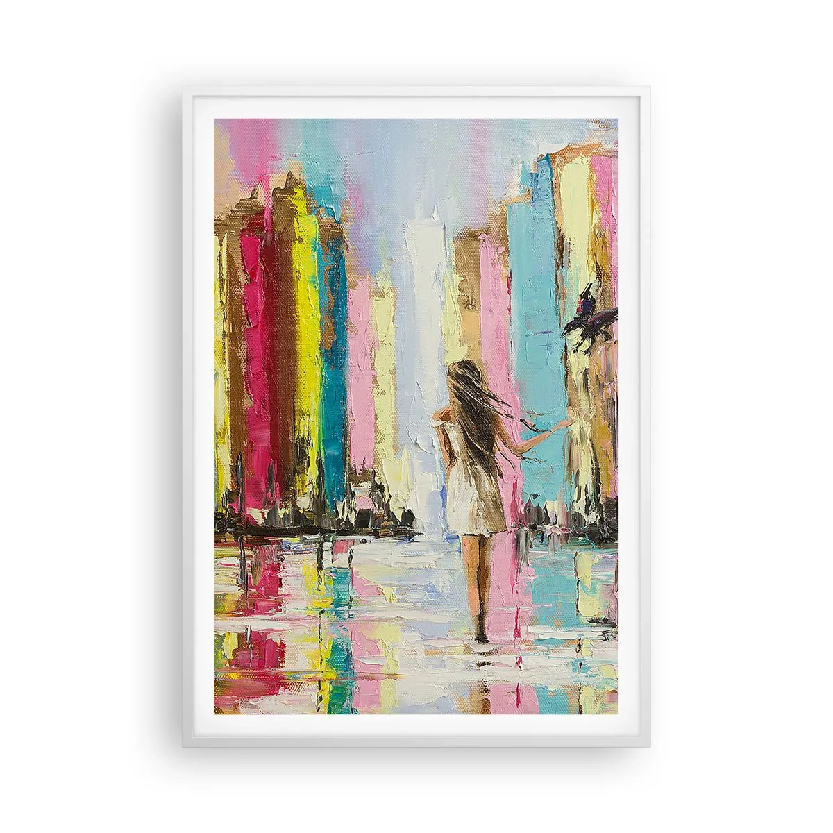 Affiche dans un cadre blanc - Poster - Viens avec moi - 70x100 cm