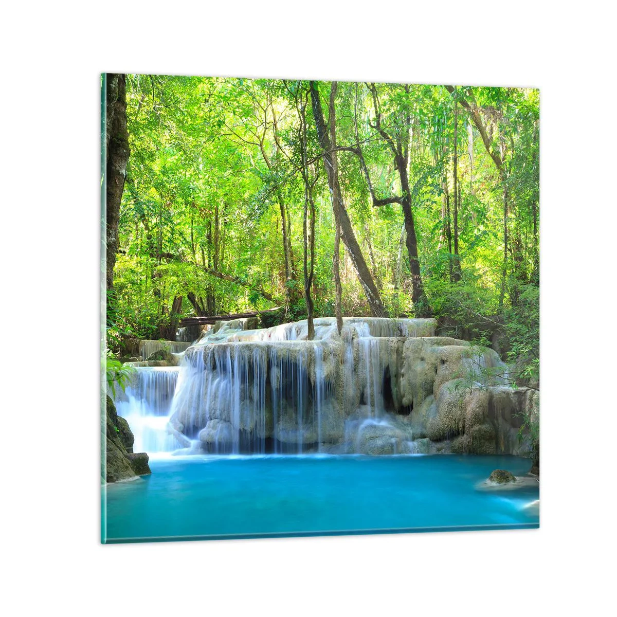 Impression sur verre - Image sur verre - Se noyer dans le turquoise et le vert - 40x40 cm