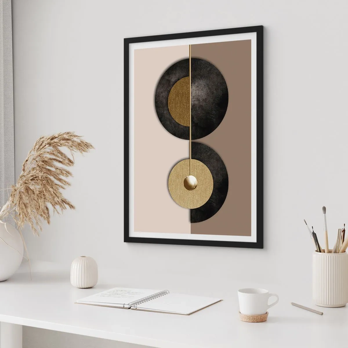 Affiche dans un cadre noir - Poster - Variations autour du cercle - 61x91 cm