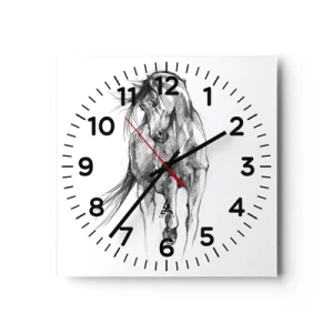 Horloge murale - Pendule murale - D'un trot gracieux - 30x30 cm