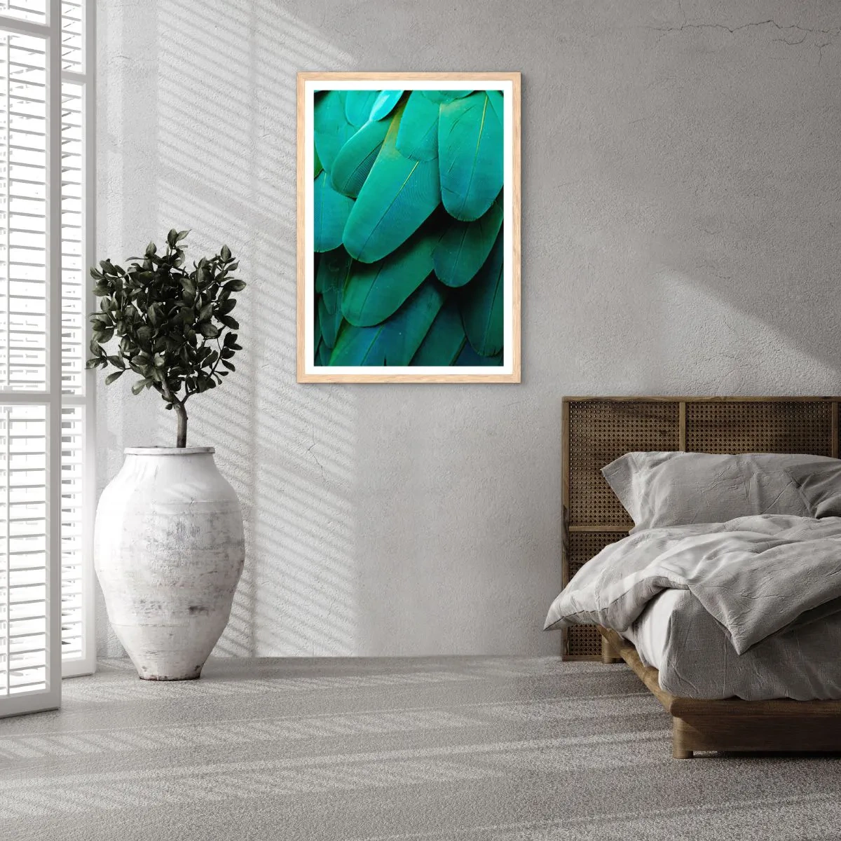 Affiche dans un chêne clair - Poster - Perfection de la nature du perroquet - 50x70 cm
