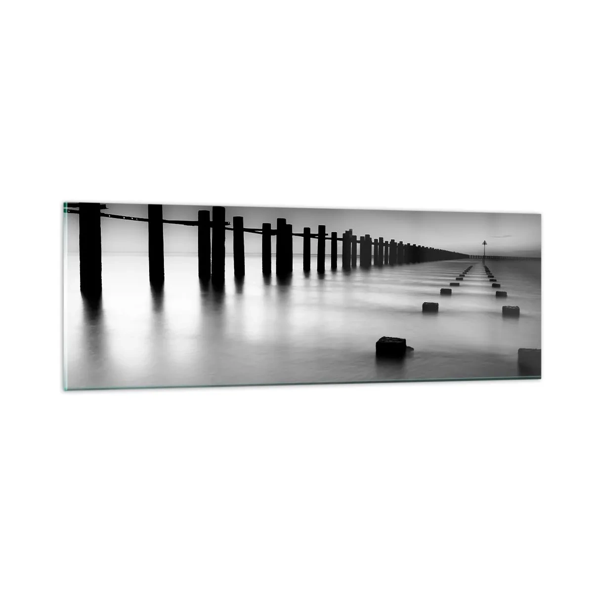 Impression sur verre - Image sur verre - Distance grise dans le brouillard - 90x30 cm