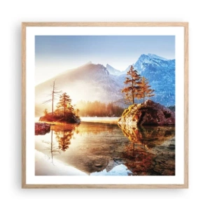 Affiche dans un chêne clair - Poster - La nature sous un nouveau jour - 60x60 cm