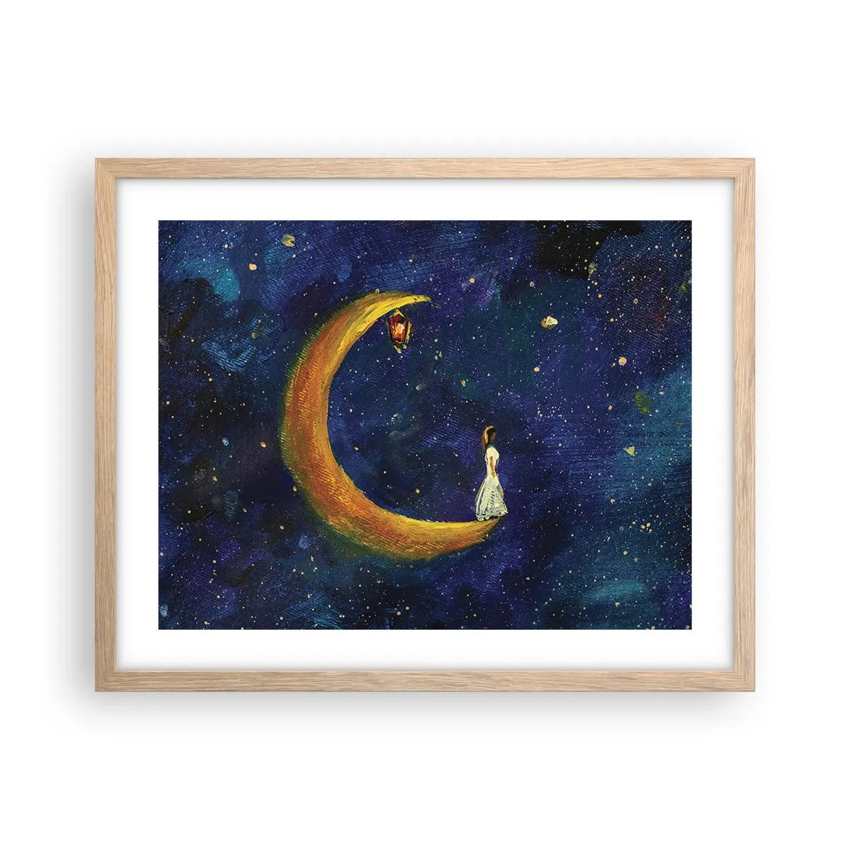 Affiche dans un chêne clair - Poster - Appel du monde - 50x40 cm