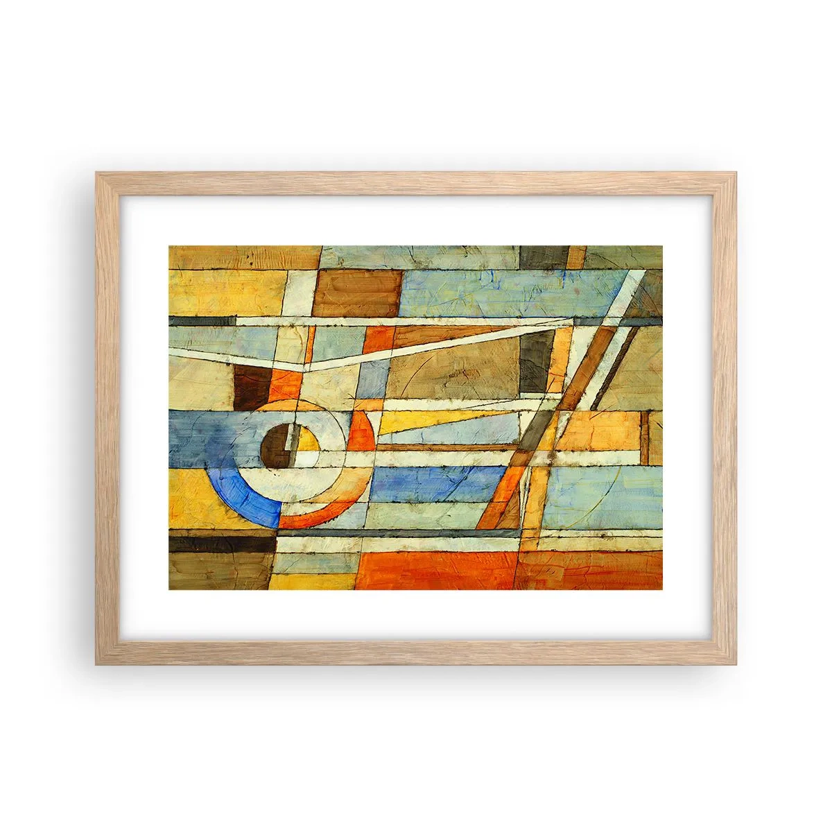 Affiche dans un chêne clair - Poster - Cubisme sur le chantier - 40x30 cm