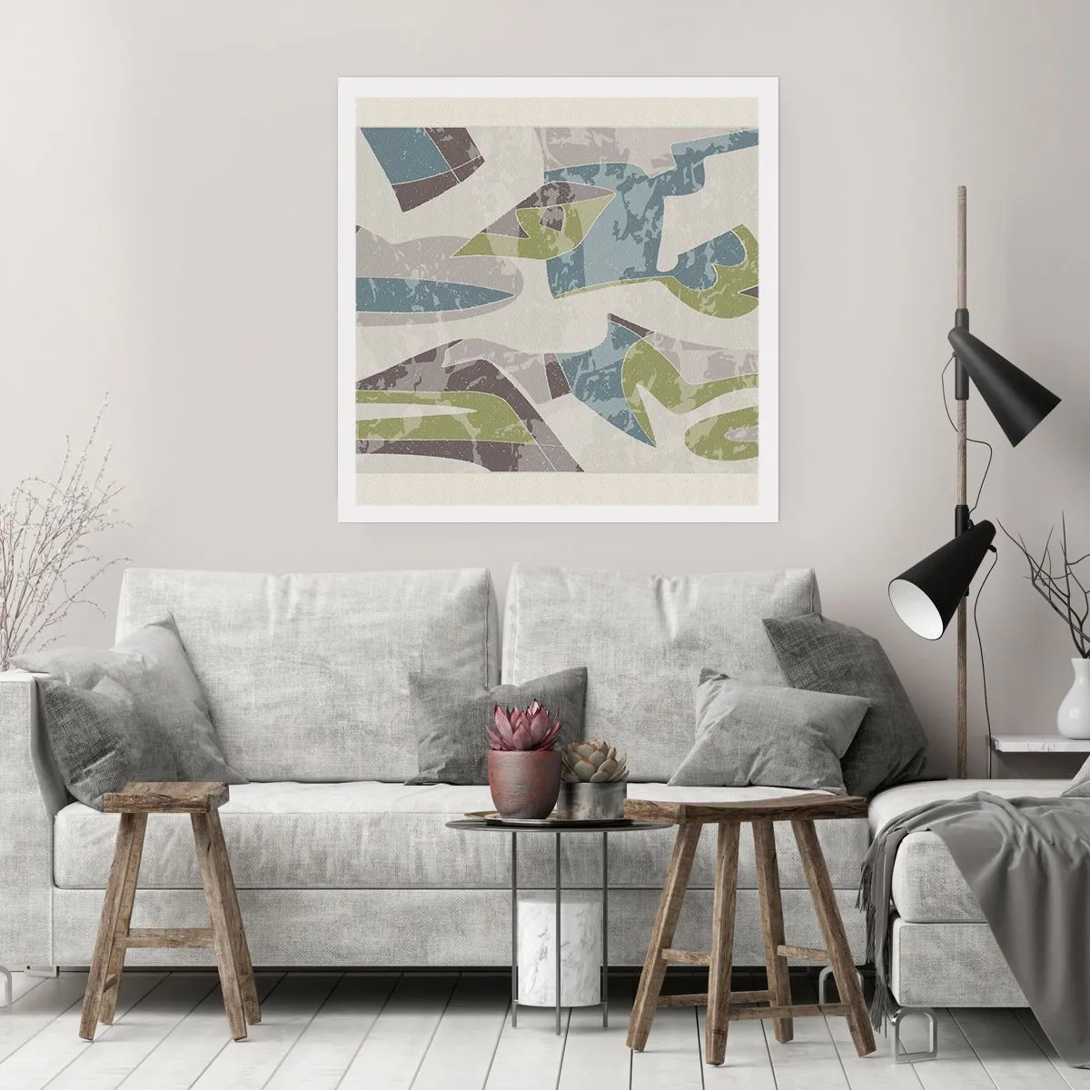 Affiche - Poster - Composition derrière la vitre - 50x50 cm