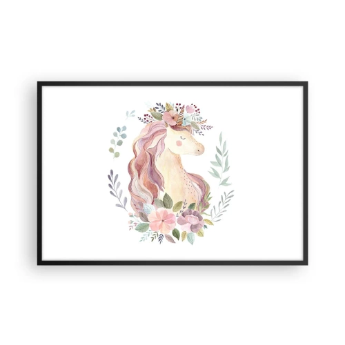 Affiche dans un cadre noir - Poster - Invitation au monde des contes de fées - 91x61 cm