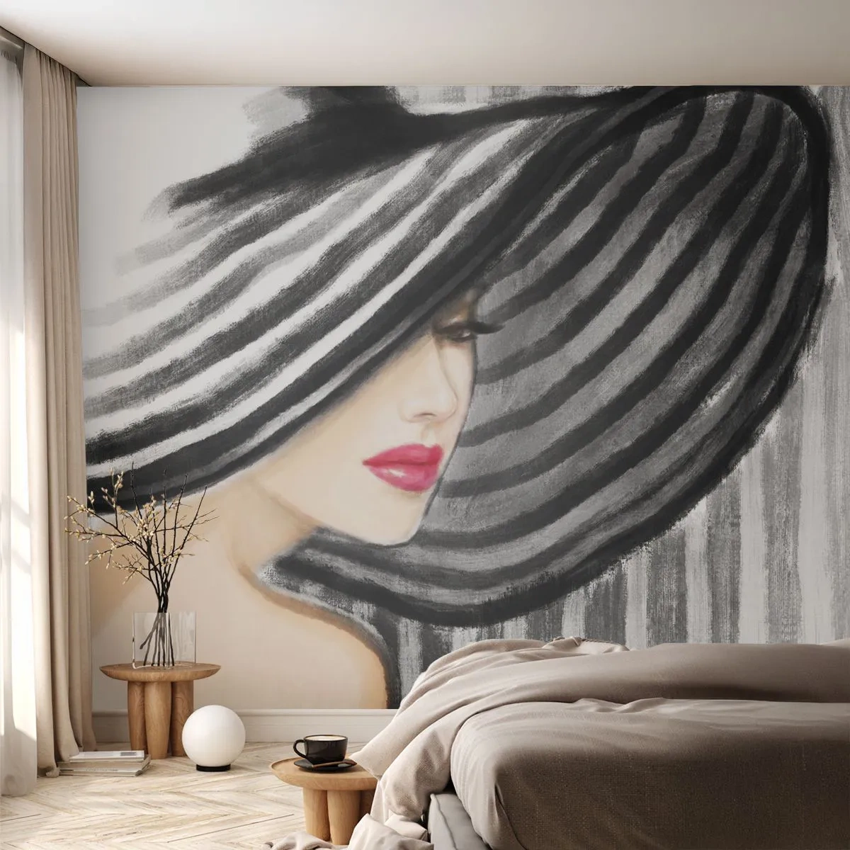 Papier Peint Photo Standard Eco - Où te chercher ? - Femme, Visage de femme, Portrait d'une femme - 150x105 cm