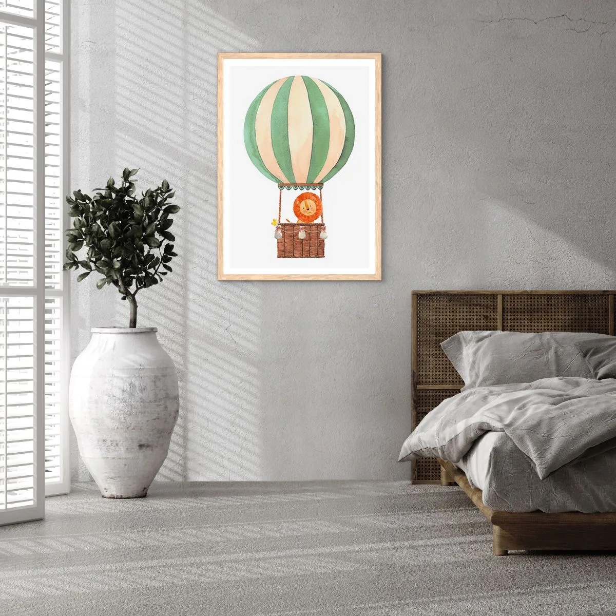 Affiche dans un chêne clair - Poster - Les voyages de Léon - 50x70 cm