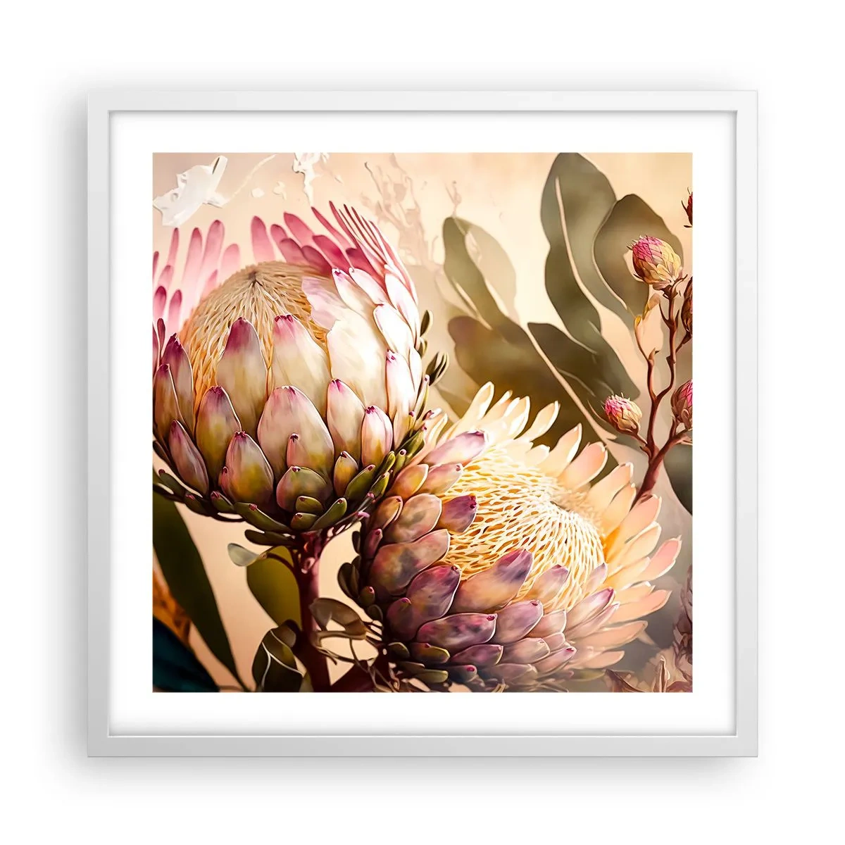 Affiche dans un cadre blanc - Poster - Tendrement embrassé - 50x50 cm