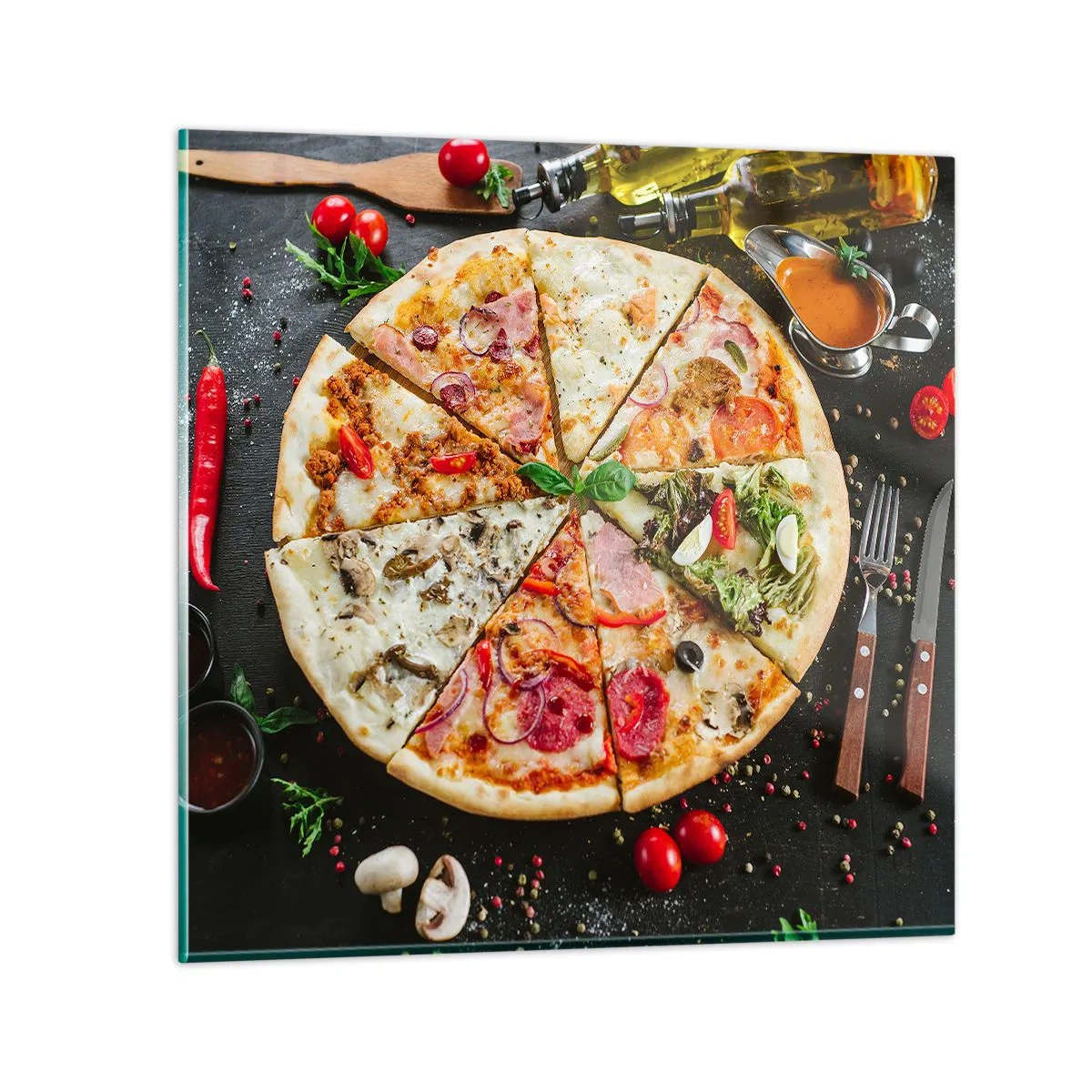 Impression sur verre - Image sur verre - Une gamme de saveurs - 60x60 cm
