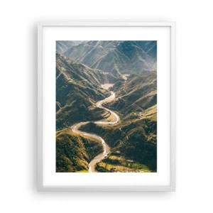 Affiche dans un cadre blanc - Poster - Directement du coeur des montagnes - 40x50 cm