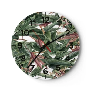 Horloge murale - Pendule murale - Arbuste émeraude-lilas - 40x40 cm