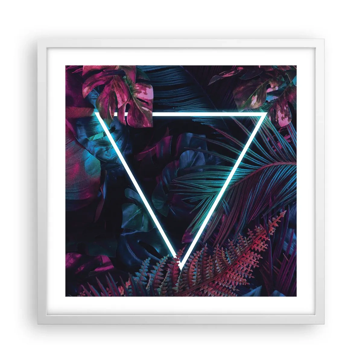 Affiche dans un cadre blanc - Poster - Jardin de style disco - 50x50 cm
