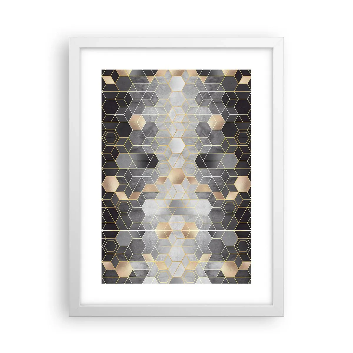 Affiche dans un cadre blanc - Poster - Composition de diamants - 30x40 cm