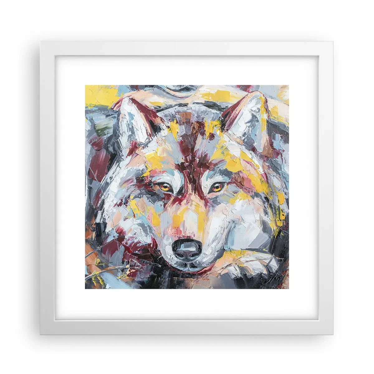 Affiche dans un cadre blanc - Poster - En paix au milieu des siens - 30x30 cm