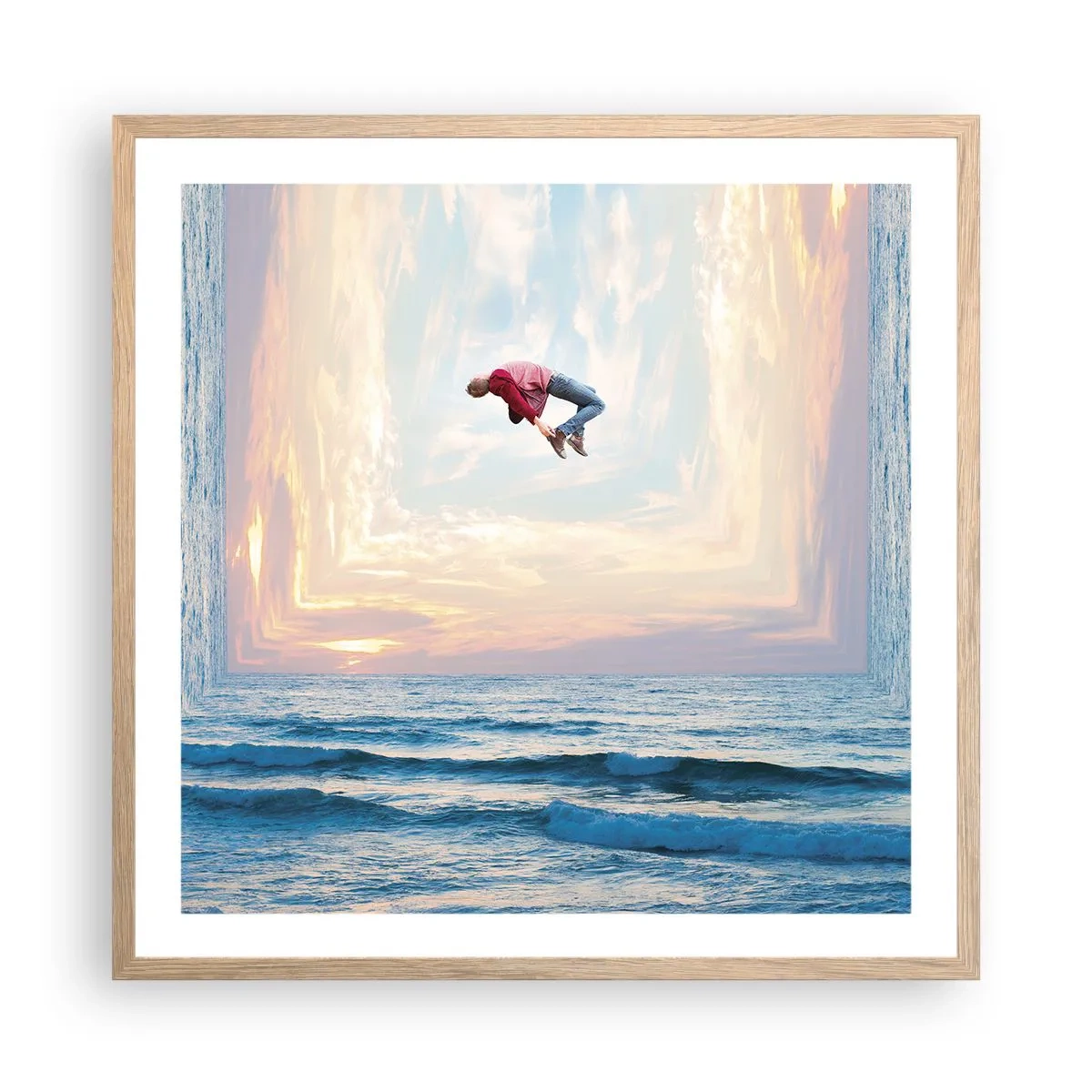 Affiche dans un chêne clair - Poster - Vers une autre dimension - 60x60 cm