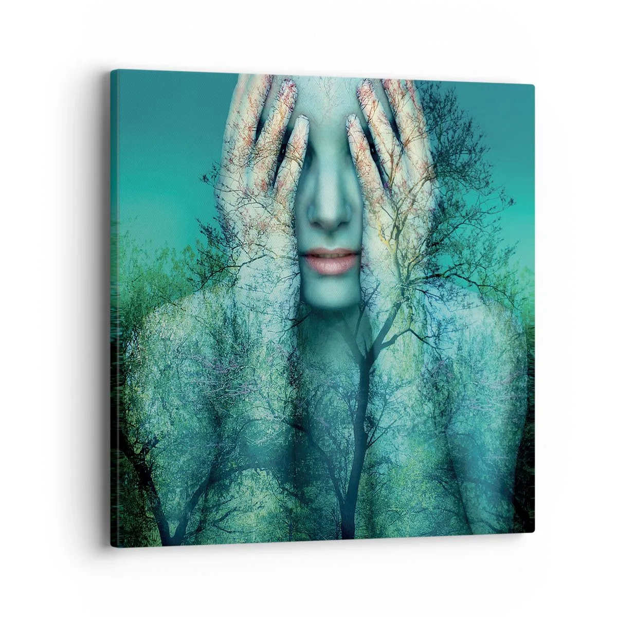 Impression sur toile - Image sur toile - immergé dans l'azur - 40x40 cm