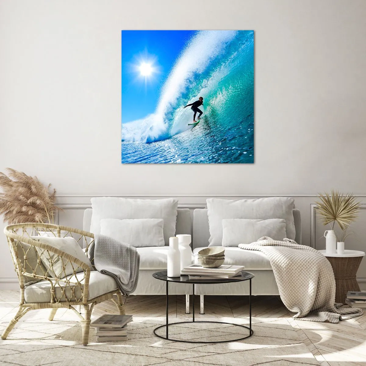 Impression sur verre - Image sur verre - A travers le grand ciel bleu - 60x60 cm