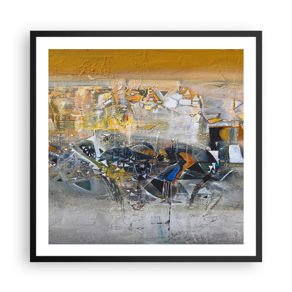 Affiche dans un cadre noir - Poster - Tout se met en place - 60x60 cm