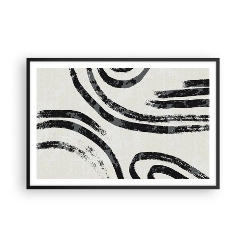 Affiche dans un cadre noir - Poster - À moitié arrêté - 91x61 cm