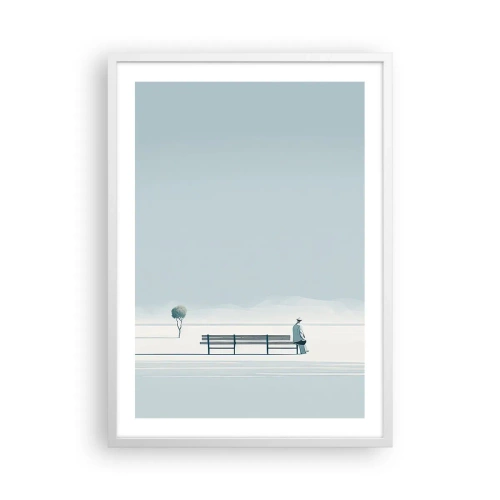 Affiche dans un cadre blanc - Poster - Oui, j'attends. - 50x70 cm