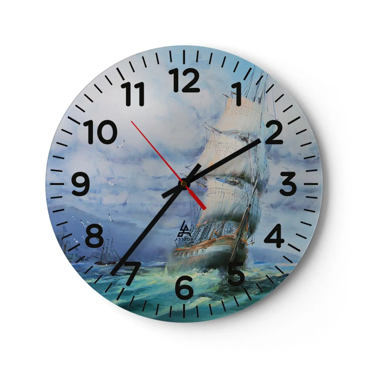 Horloge murale - Pendule murale - Vents favorables - 30x30 cm