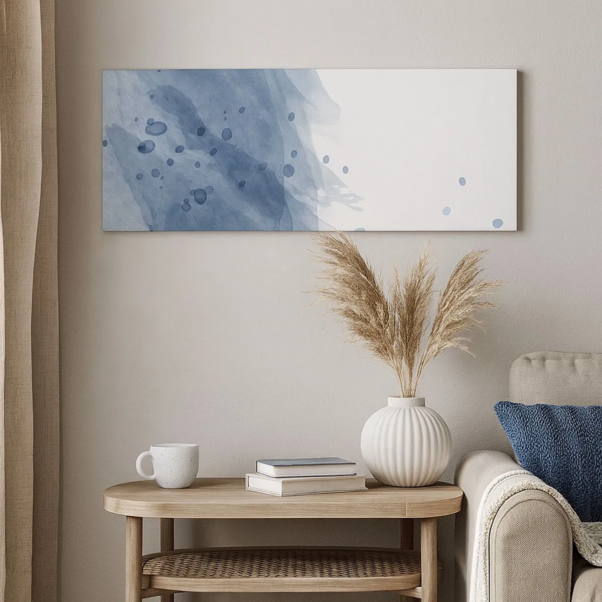 Impression sur toile - Image sur toile - Tulle bleu - 100x40 cm