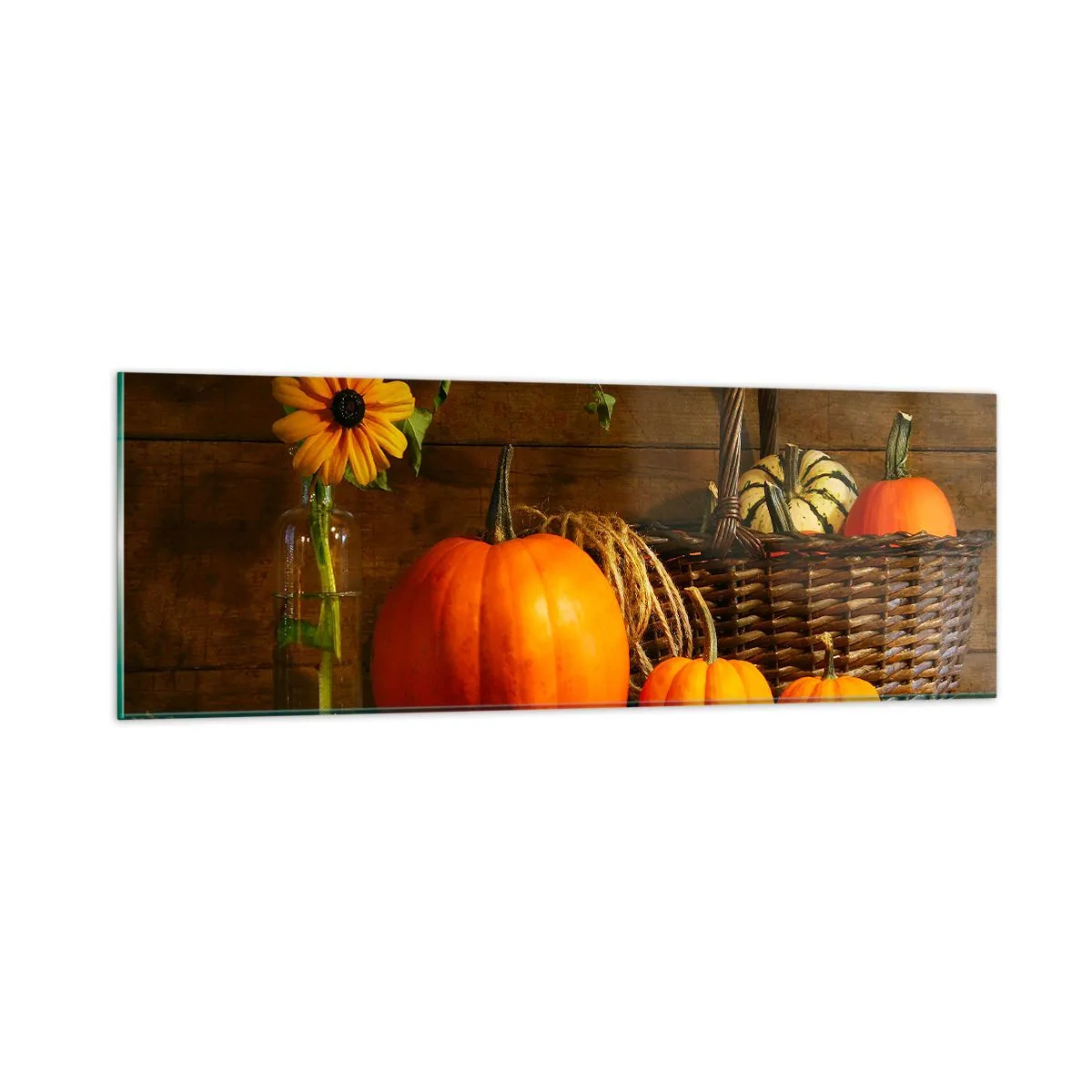 Impression sur verre - Image sur verre - Une composition rustique - cadeaux d'automne - 90x30 cm