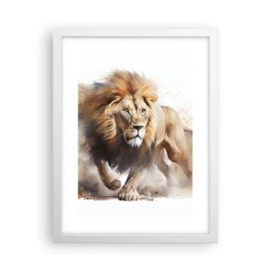 Affiche dans un cadre blanc - Poster - Le roi bougea - 30x40 cm