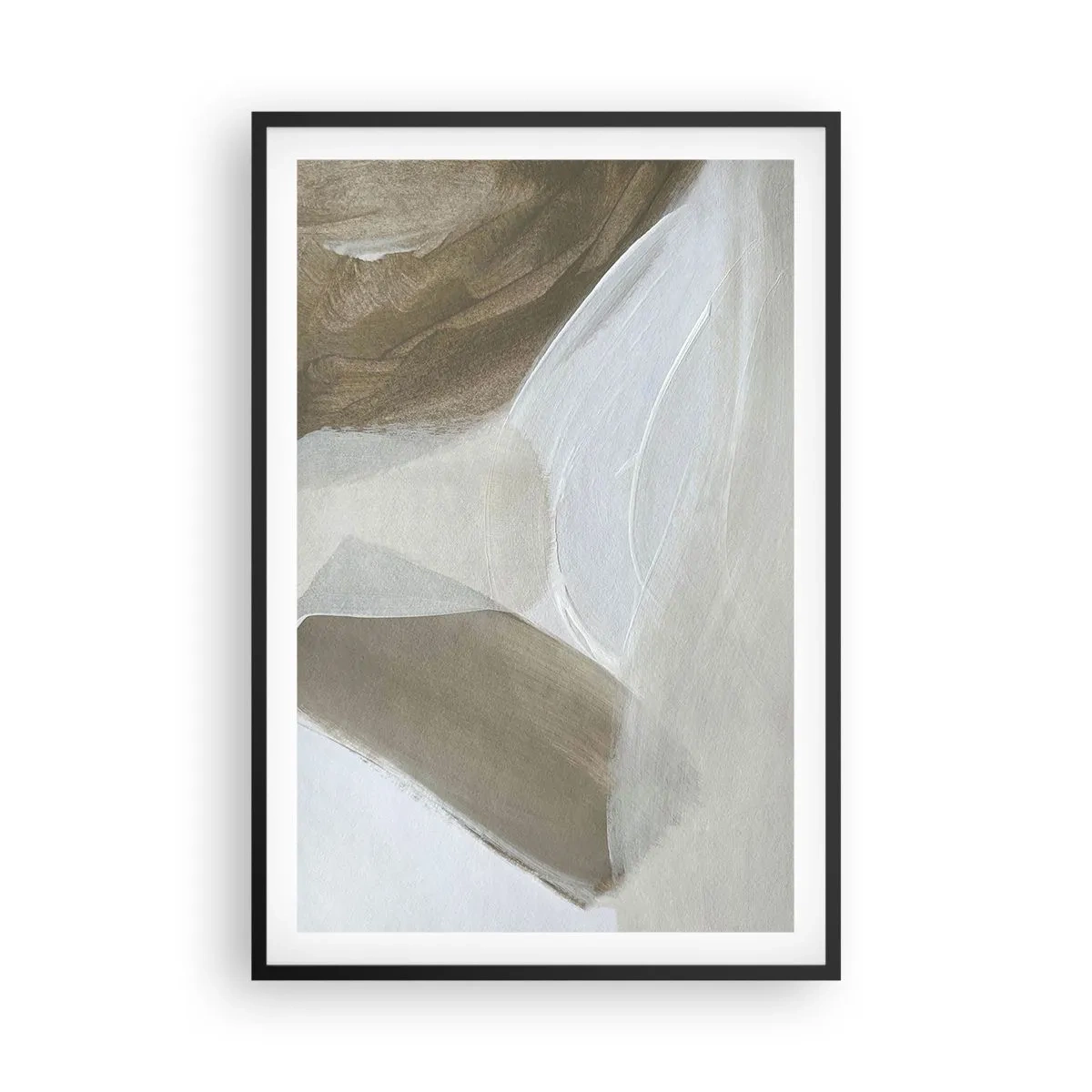 Affiche dans un cadre noir - Poster - Une vague de blanc - 61x91 cm
