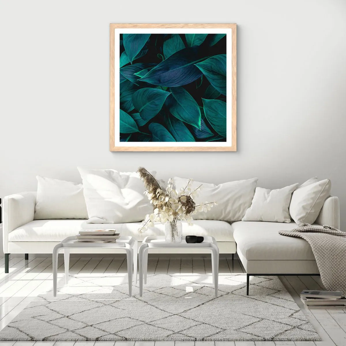 Affiche dans un chêne clair - Poster - le vert lui-même - 30x30 cm